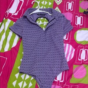 Zara Purple Patterned Bodysuit